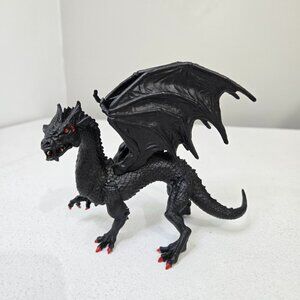 2010 Black Forest Twilight Dragon Fantasy Figure Safari Ltd Red Eyes Nails 5"